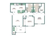 B1 Two Bedroom Floorplan