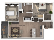 2 bedrooms 1 bath