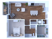 1 Bed/1 Bath 800 sq. ft.