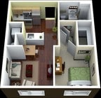 1 dormitorio/1 baño