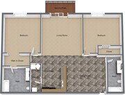 2BR, 1BA - 1044 SF