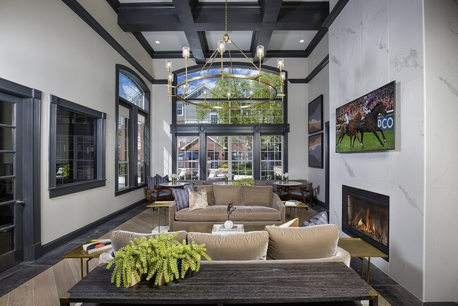 Resident lounge with fireplace
