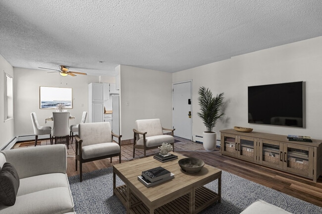 2 BR, 1 BA - Living Room - Flats at Fitz Apartments