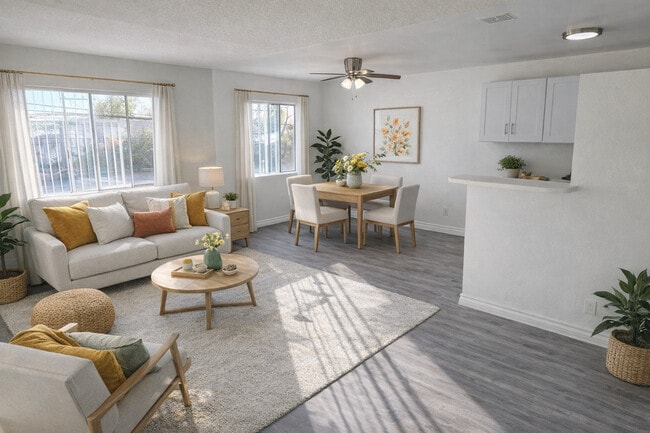 4737-9 Living room-Dining Area - Slauson Apartments