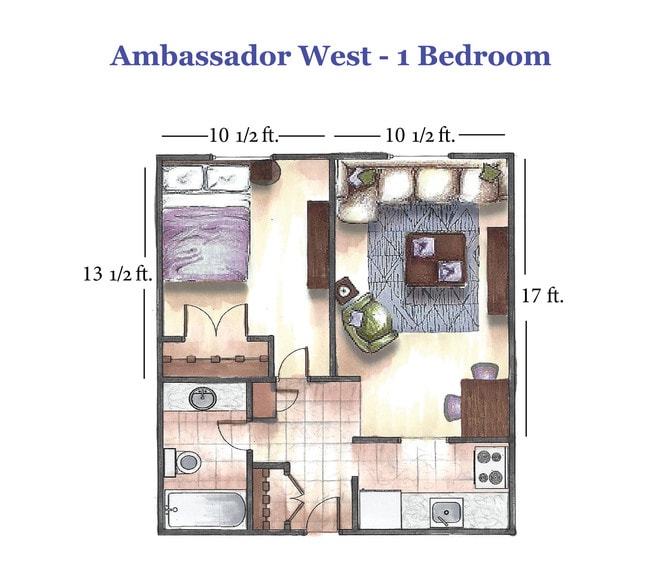 Una&nbsp;habitación/Un&nbsp;baño - Ambassador West