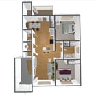 A4 Floor Plan - 2 Bedroom, 1.5 Bath