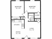 2 Bedroom, 1 Bath Flat