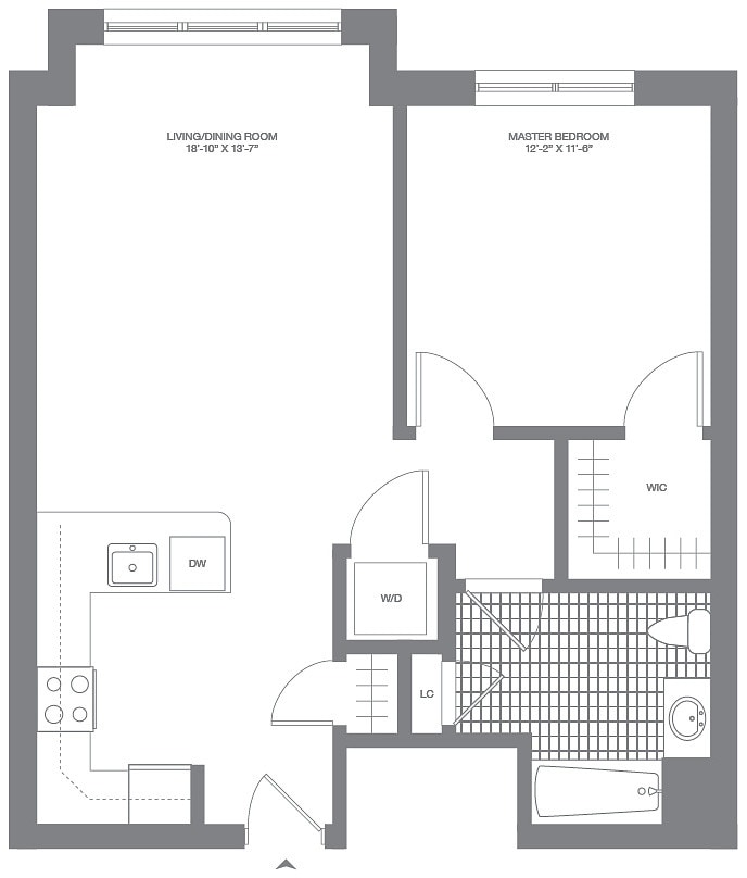Floor Plan - 1 Bed/1 Bath