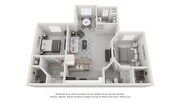 A 3D floor plan rendering of The Cove.