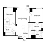 Serenity - B20 - 2 Beds - 2 Baths - 898 Sq. ft.