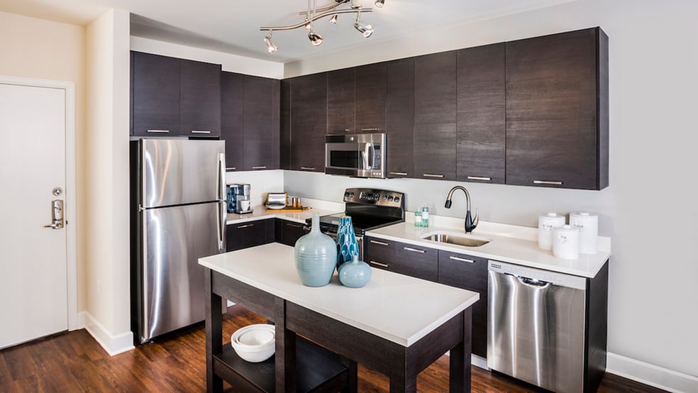 Gain more kitchen space with a movable island