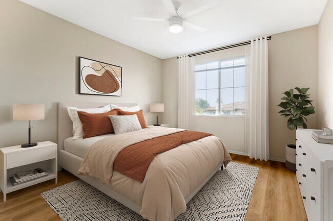 Renovated Package I bedroom with hard surface flooring