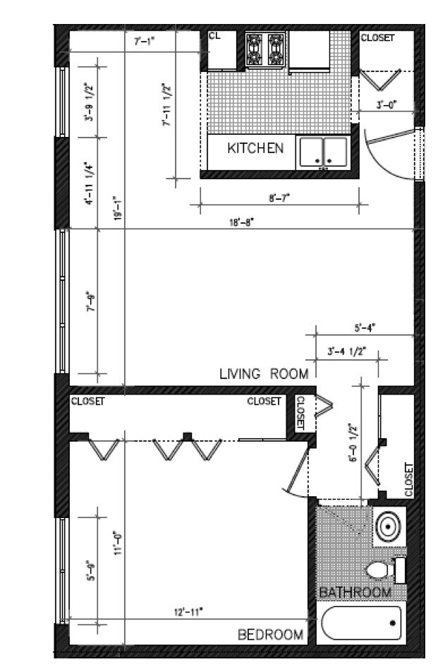 Floor Plans for ONE BEDS