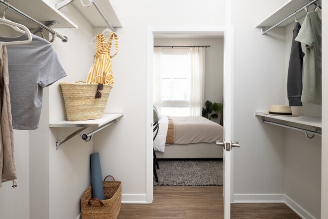 Walk-in closets with built-in shelving