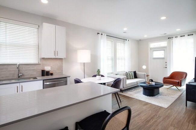 Design Collection II (South Building) Kitchen, living, and dining areas with hard surface flooring