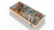 1 BR x 1 BA - F Floorplan