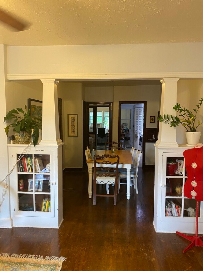 View from living room into dining room