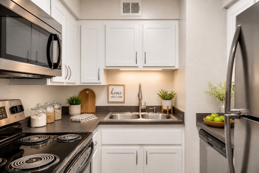 Cozy modern kitchen with warm accents