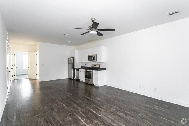 1BR,1BA -689SF -Lower-Living Room/Kitchen