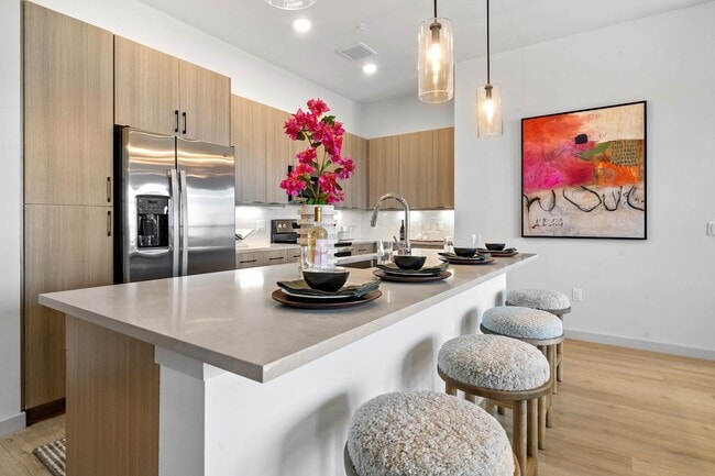 Experience culinary excellence in this stylish kitchen with a contemporary flair.