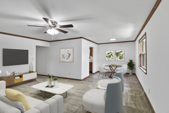 Living Room (Virtual Staging) - Cottonwood Apartments