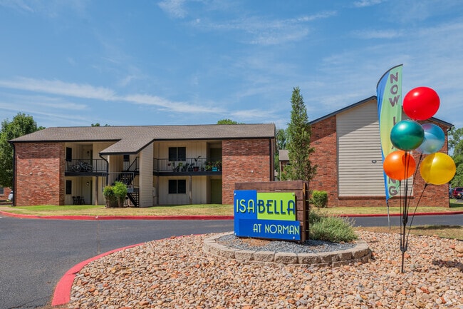Entrance signage - Isabella at Norman Apartments