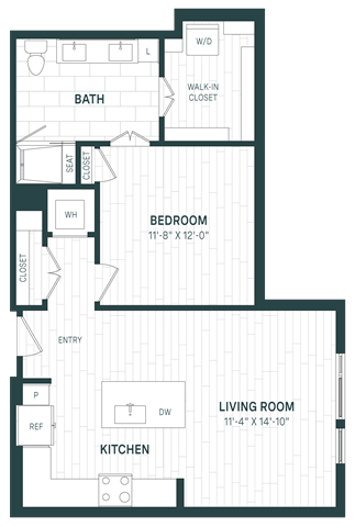 Floor Plan - 1 Bed_1 Bath JR-A05b