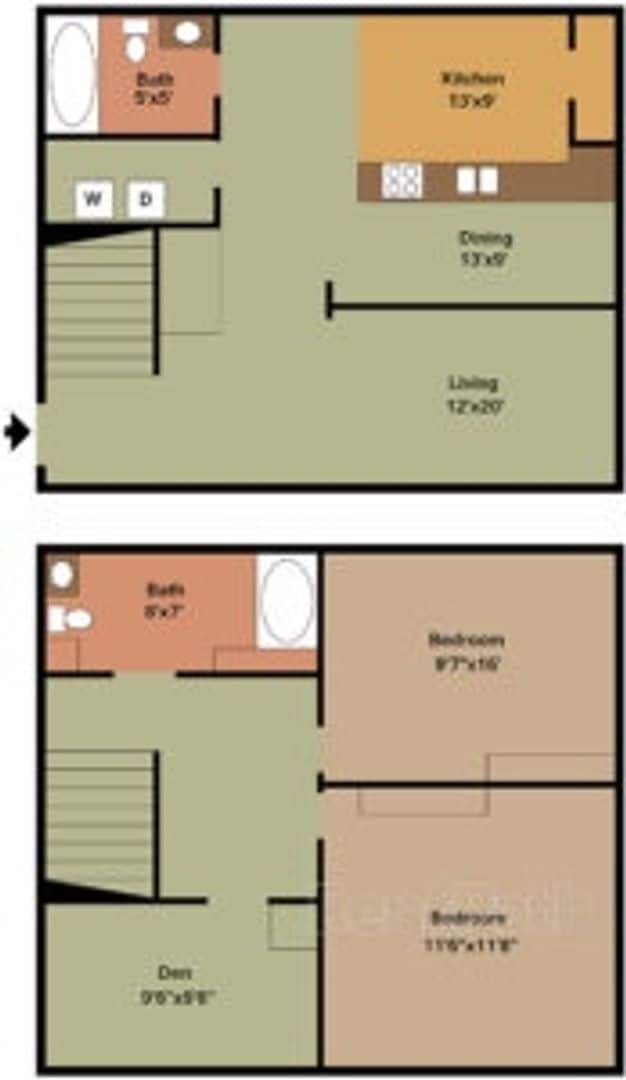 Photo - 1175 SqFt 3 Bedroom Townhome Unit 468-D