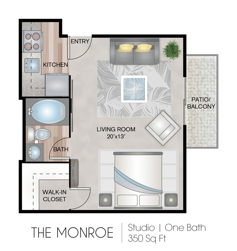 350 Square Feet - The Monroe