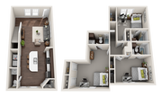The Avenue at Norman 3 Bedroom Townhome Floor Plan