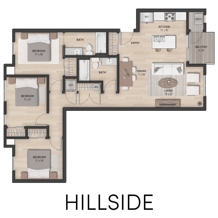 Floor Plan - 3 Bedroom 2 Bathroom