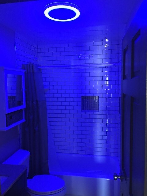 Fancy Blue tooth nightlight, music fan in upstairs bathroom. - 512 Carlyle Ln