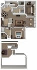 Solitaire with Solarium_2Bed_2Bath_1390 Sq Ft