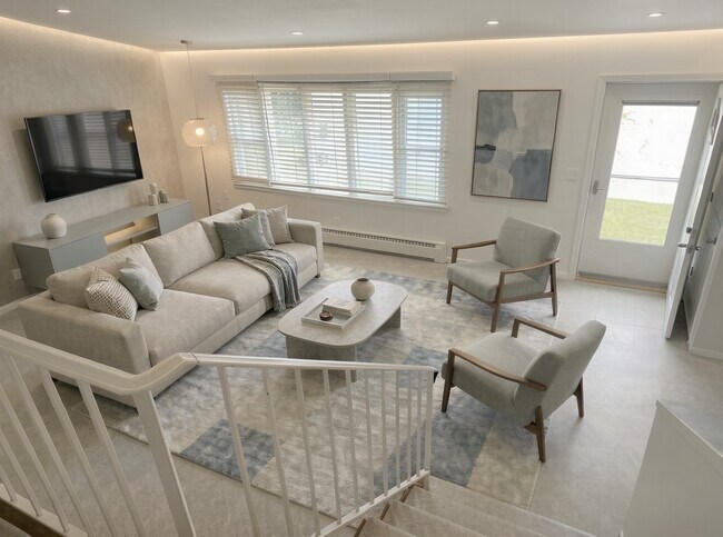 Living room with front entrance