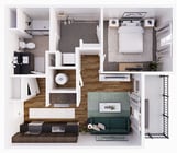 Rockpointe 1B - 578 square feet