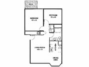 2BR/1BA Floorplan