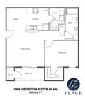 Plano de planta de 1 hab y 1 ba