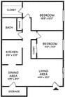 2BR/1BA