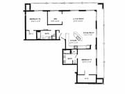 2 Bed + Den / 2 Bath Penthouse - 1,509 SF