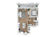Explore this contemporary apartment layout designed for modern living.