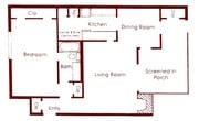 1 Bedroom, 1 Bath Plan A