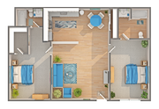 B4R | 2-Bedroom Floorplan