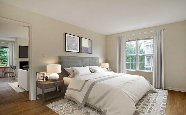 Renovated Package IV bedroom with hard surface plank flooring