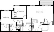 Deer View Two Bedroom Two Bath Buck Floorplan