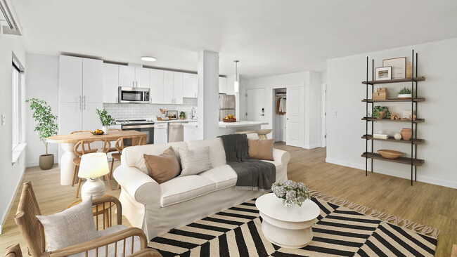 Living Room with Hard Surface Flooring - Lorien Ivy Apartments