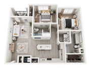B7 - 2x2 floor plan Arcadia at Waterway Hills