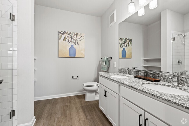 2BR, 2BA - 1,195SF - Primary Bathroom - Whispering Pointe Apartments
