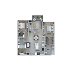 Dos habitaciones, dos baños (1202 pies cuadrados)