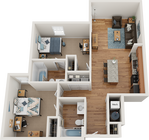 The Park on Morton 2x2 Corner Floor Plan
