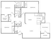 Three Bedroom Two Bath | 1,123 sq. ft.